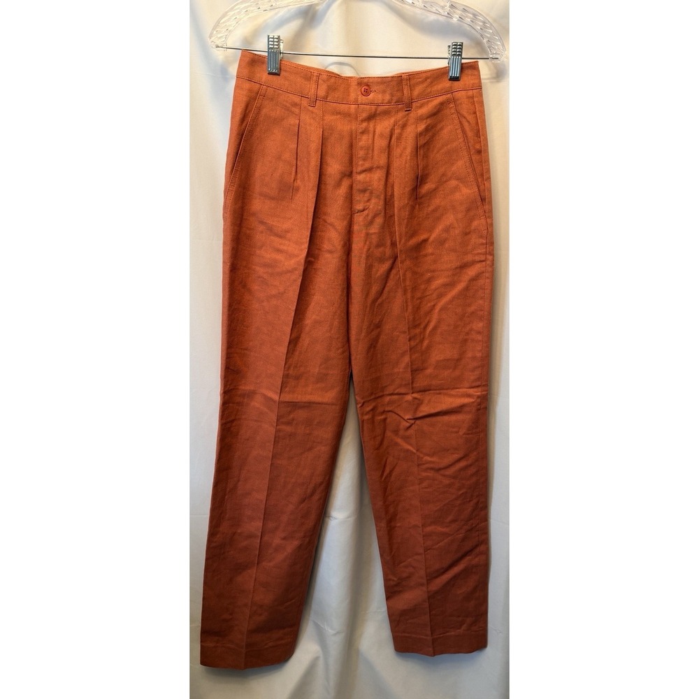 NWT Vintage 83 Regatta Sport Size 8 Double Pleat Trousers Terra Cotta Linen Wide